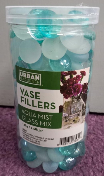 Vase Fillers Aqua Mist Glass Mix Decorative Accents 1.2Kg in Jar