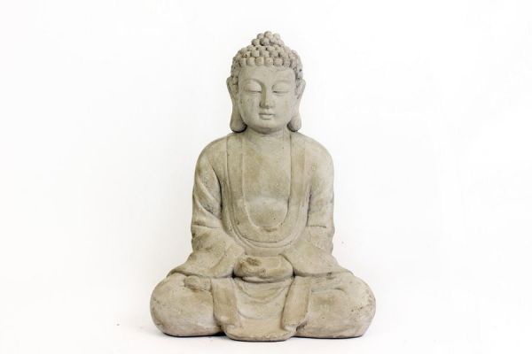 37X28Cm Sitting Buddha Ceramic Home Garden Decoration White Figurine