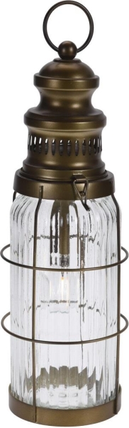 Lantern with LED Light 36cm Brown Indoor Outdoor Decor Elegant Medium Size