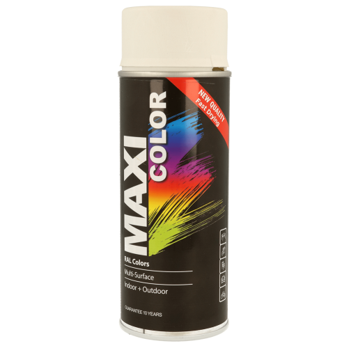 Maxicolor Matt White RAL Spray Paint 400ml Fast Dry Indoor Outdoor Use