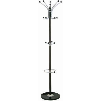 14 Hook Hat and Coat Stand strong Black Base and Brown Pole