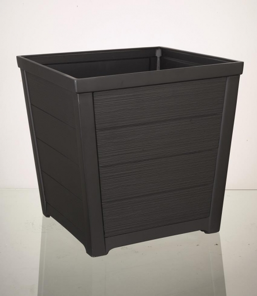 40cm Taper Square Plastic Planter Anthracite