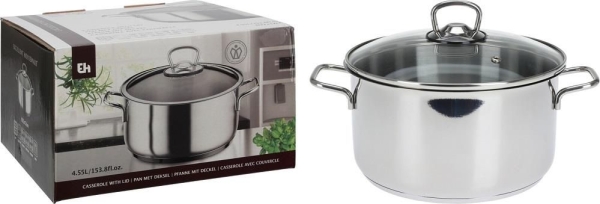 CASSEROLE WITH LID STAINLESS STEEL 4550ML