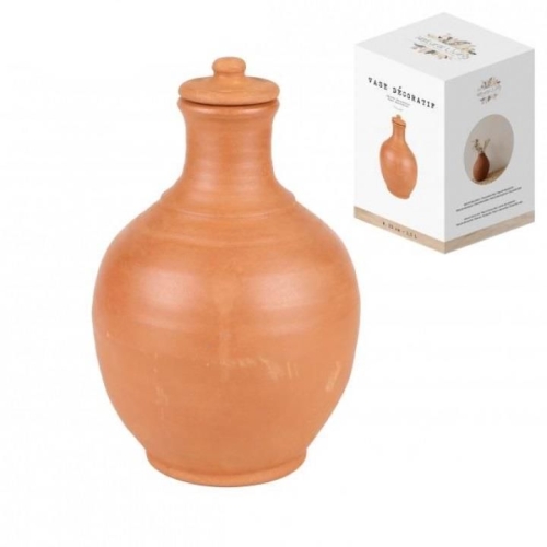 TERRACOTTA DECORATIVE VASE NATUREL H23CM