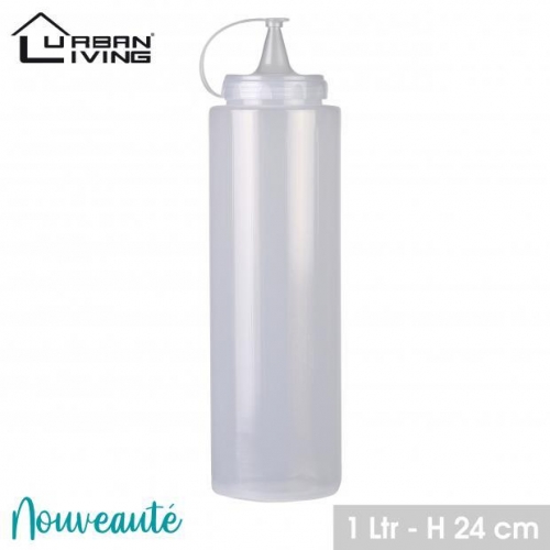 Sauce Dispenser Bottle Plastic Transparent 1L