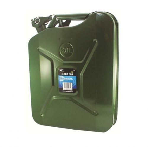 20L Heavy Duty Green Metal Jerry Can Fuel Camping Journey Equipment