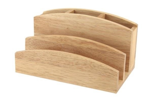 Wood Letter Rack and Pen Tidy Medium Size for Desk Office Indoor Use