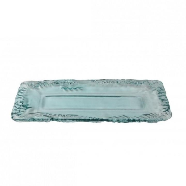 Service Plate In Recycled Glass Rectangular 48X23XH4CM