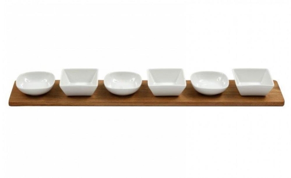 6pc Tapas Set with Acacia Wood Tray