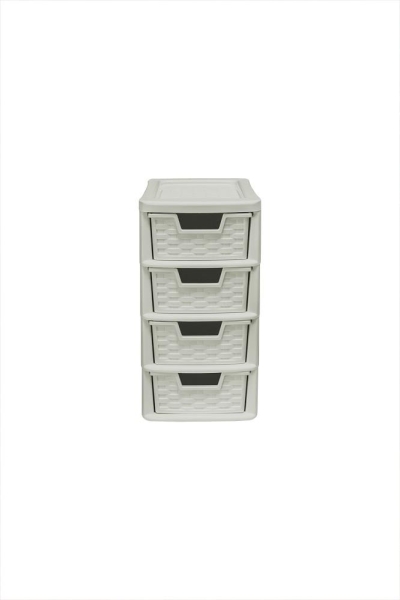 4 Drawer Small Rattan Tower Mushroom