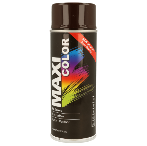 Maxicolor Gloss Chocolate Brown Spray Paint 400ml Fast Dry Indoor Outdoor Wood