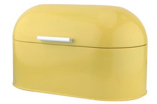 Custard Yellow Stainless Steel Vintage Bread Bin Food Storage