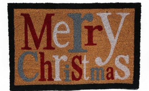 60x40 Merry Christmas Doormat Coir & PVC Festive Durable Holiday Welcome Mat