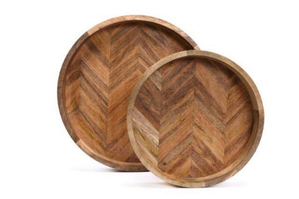 S2 Round Herringbone trays Made by wood