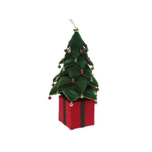 Christmas Tree with LED 115cm Festive Tree with Gift Box Base and 55 LED Lights