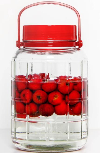 12L Glass Jar with Red Lid Handle Durable Food Storage Easy Pour Multi Purpose