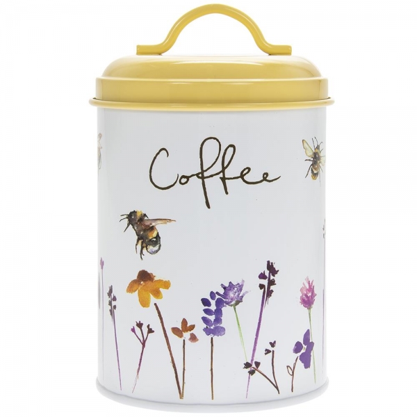 Busy Bees Round Metal Coffee Storage Canister