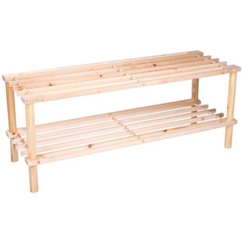 Wooden 2 Tier Shoe Rack Storage Unit 30x74x26cm