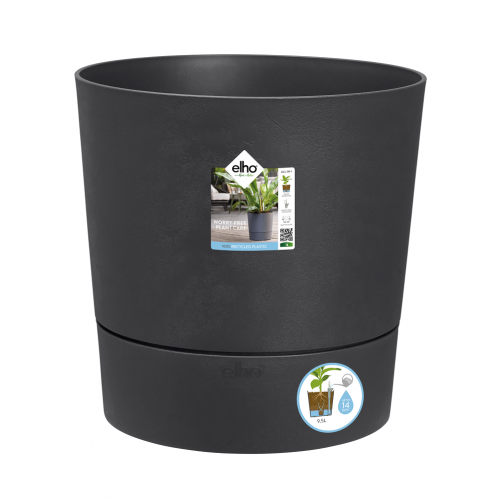 Greensense Aqua Care Round 43CM Charcoal Grey Flower Pot