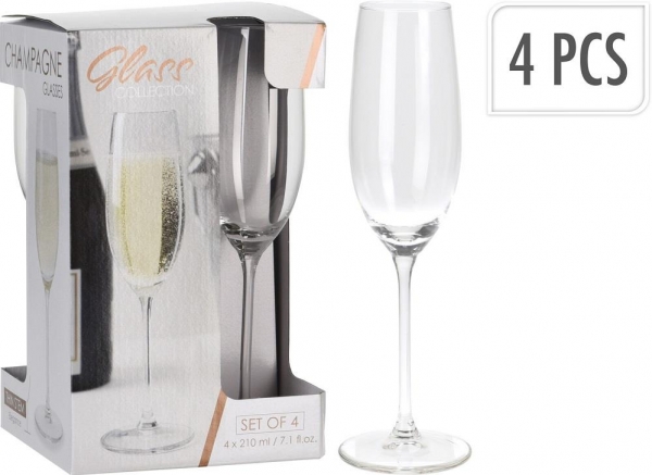 CHAMPAGNE GLASS 210ML SET 4PCS