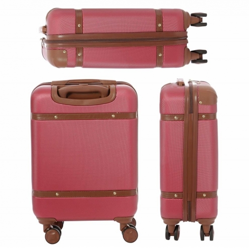 Aerolite Stylish Retro Vintage Hard Shell Suitcase With 4 Wheels 55x35x20Cm