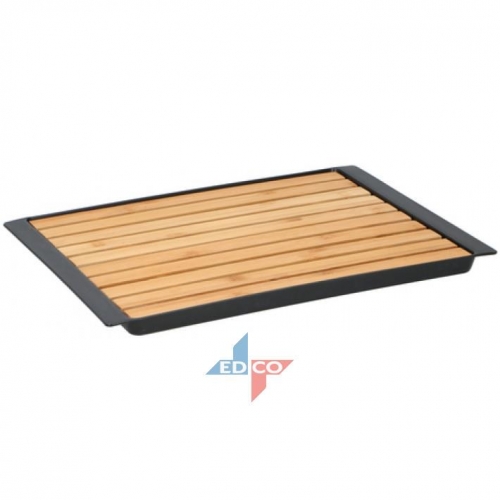 Bamboo Wooden Cutting Board With Crumb Catcher Tray Bread Chopping