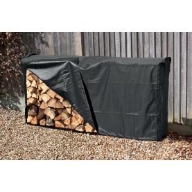 2m Log Store With Cover Outdoor Garden Fire Log Storage Unit