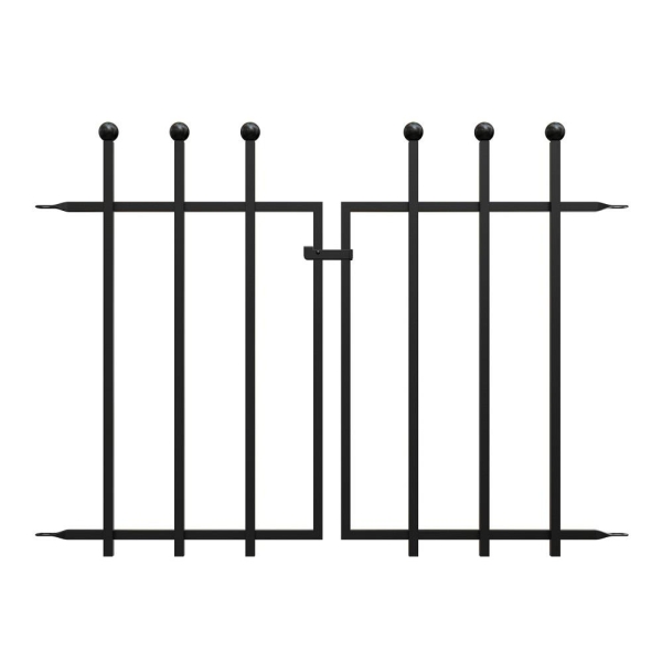 Ball Top Fence Gate, Black. H70