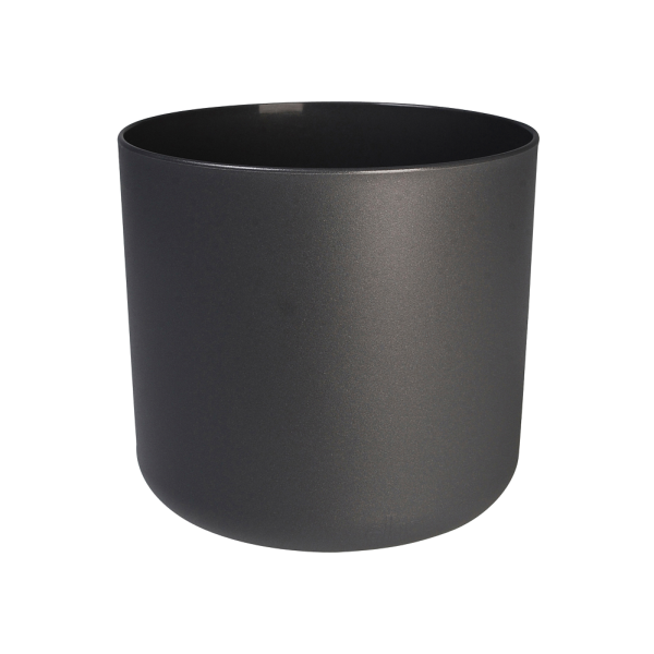 18cm Round Anthracite Flowerpot Indoor Use Recycled Plastic and Eco-Friendly