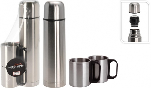 VACUUM FLASK BULLET 1L 2 CUPS