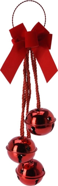 Doorhanger Bells Red 45.5cm Holiday Festive Polypropylene Jingle Decoration