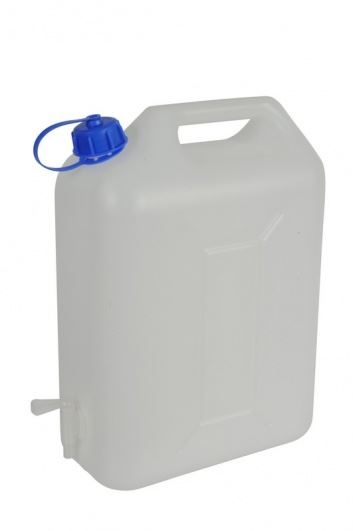 10Ltr White Watercan Storage With Tap and Handle Plastic