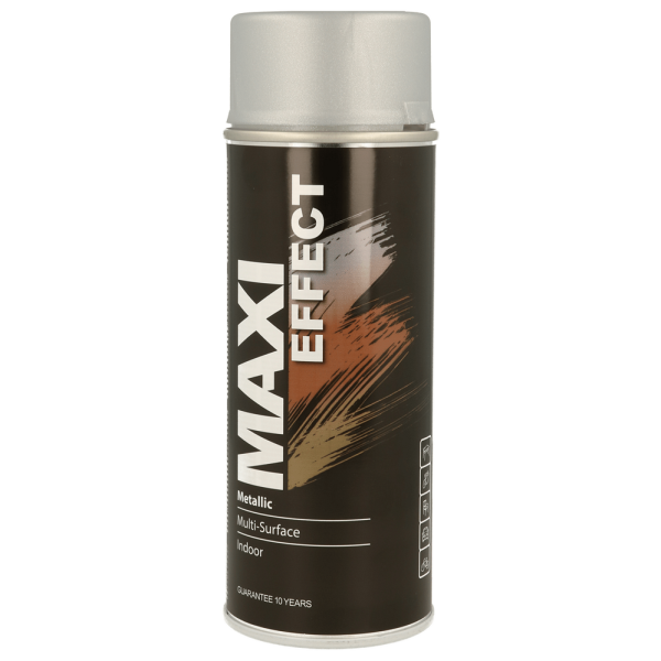 Maxicolor Metallic Silver Spray Paint 400ml for Wood Metal Plastic Fast Drying