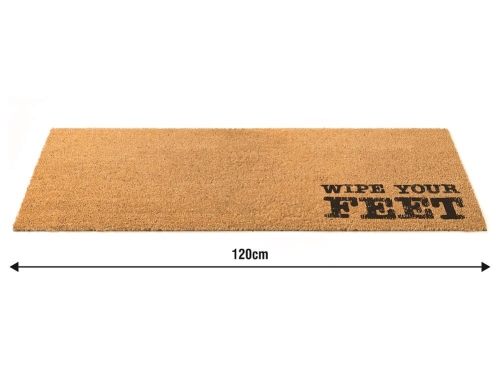 Coir Double Door Mat Wipe Your Feet 120x45cm Durable Rubber Entrance Mat