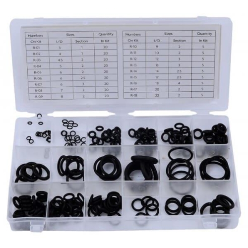 225pc O-Ring Assortment Comprehensive Selection in Compact Storage Case
