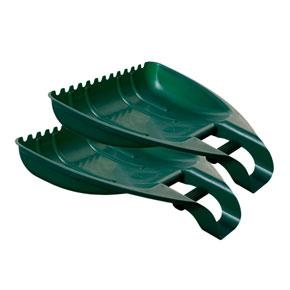 Leaf Grabber Dark Green Plastic Lightweight Molded Handles Set Of 2