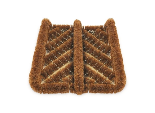 Coir and Wire Boot Scrubber Mat 32x32cm Durable Outdoor Entryway Shoe Cleaner