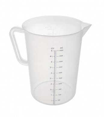 Polypropylene Measuring Jug 5 Litres Clear