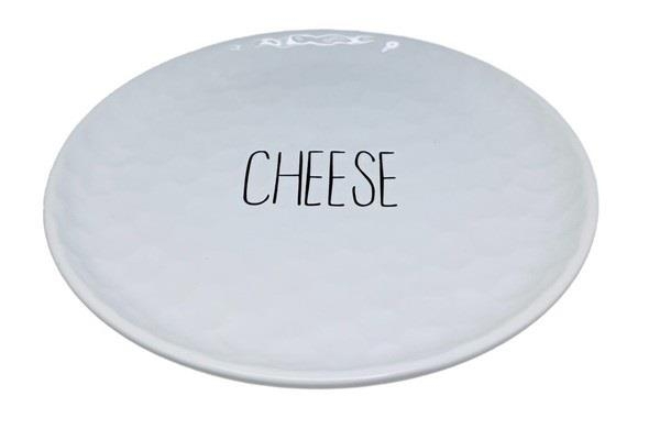 Dimples Cheese Plate 21cm Elegant Ceramic Dimple Effect and Cheese Debossed