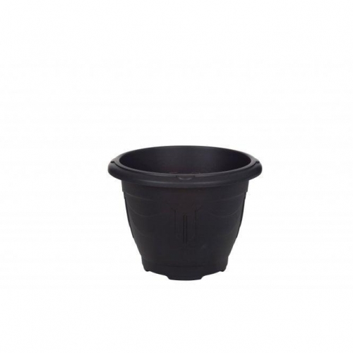 Whitefurze Round Venetian Terracotta Black Planter 33cm