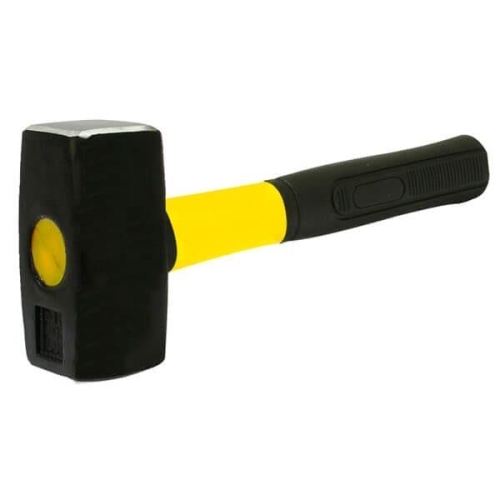 1kg Stoning Hammer - Fibreglass Shaft, Rubber Grip, Metal Head, Black/Yellow