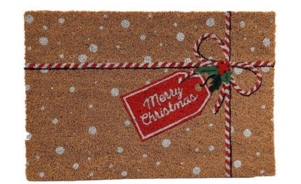 60x40 Xmas Gift Tag Doormat Merry Christmas Holiday Entrance Mat for Home