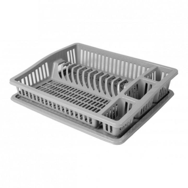 Dish Drying Rack with Plate Mineral 46cm Durable Plastic Kitchen Organizer