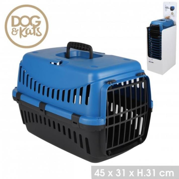 Blue Pet Carrier for Small Pets Lightweight Durable with Handle and Ventilation