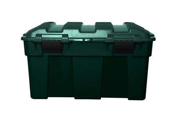 Garden Storage Trunk Green Plastic with Lid