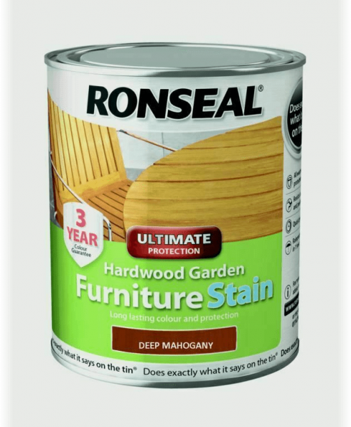 Ronseal Hardwood Garden Furniture Stain Deep Mahogany 750ml