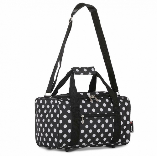5 Cities travel Holiday Camping Black Polka Dot Cabin Holdall Bag 40x25x20cm Sized 20L