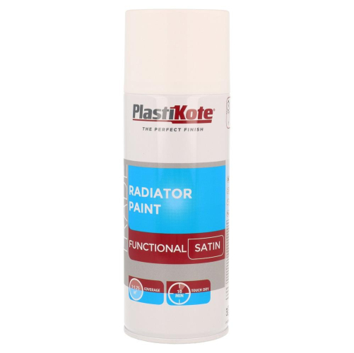 Satin White Radiator Paint 400ml Heat Resistant Quick Dry Indoor Use Easy Apply