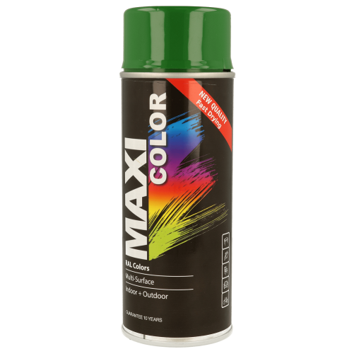 Maxicolor Gloss Leaves Green RAL Spray Paint 400ml Fast Dry Indoor Outdoor Use