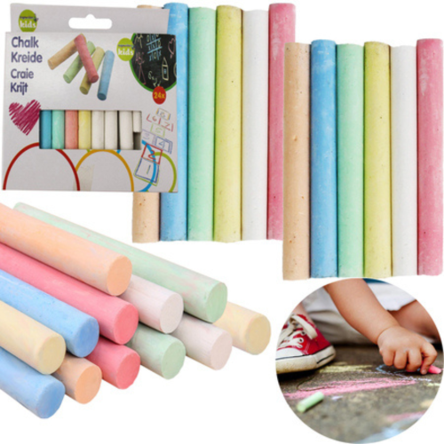 School Chalk 24 Pieces in Multicolor 8x1x1 cm